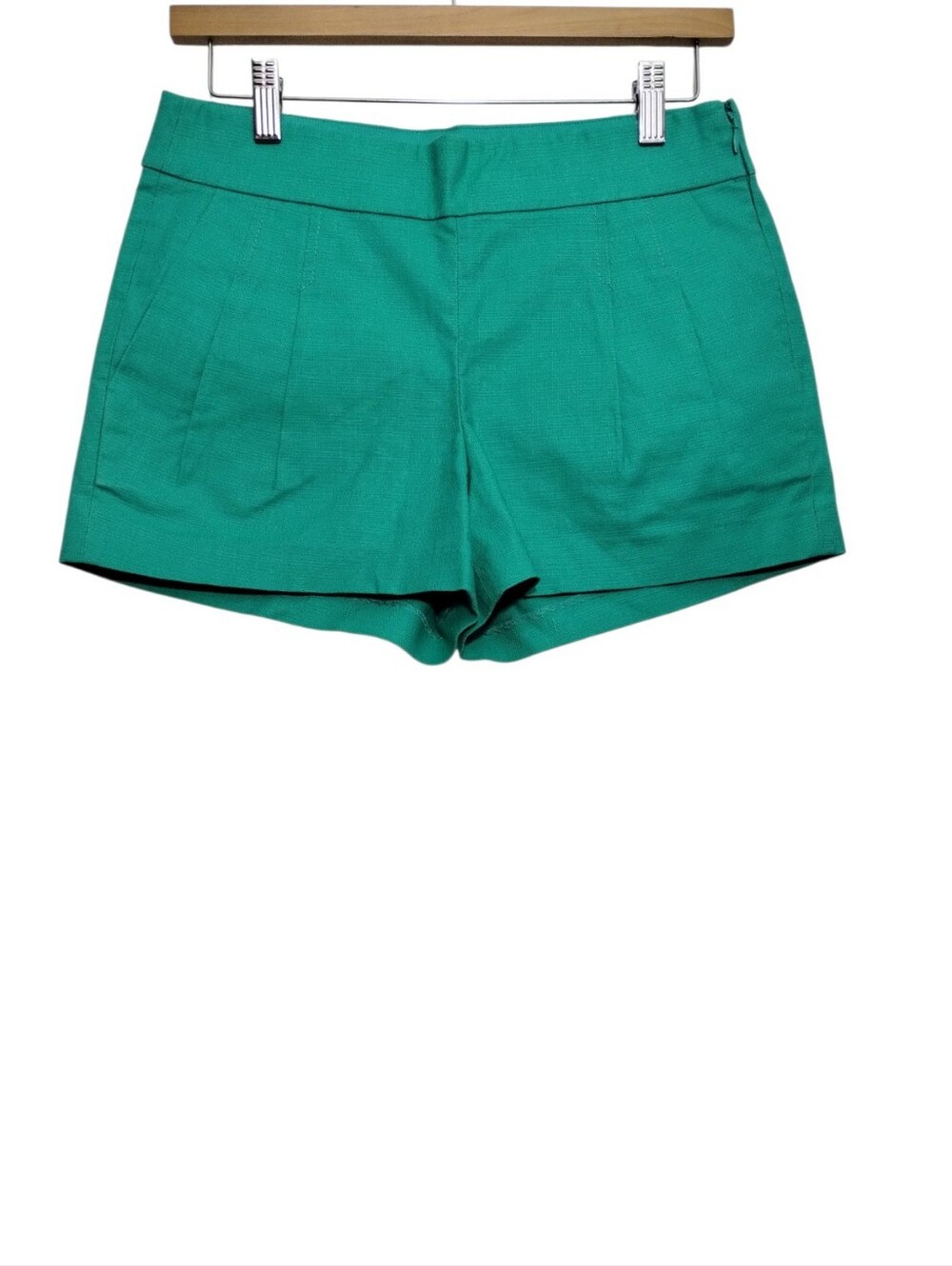 J. Crew Shorts Teal Women's 0 Front Pleats Side Zip Pockets Preppy